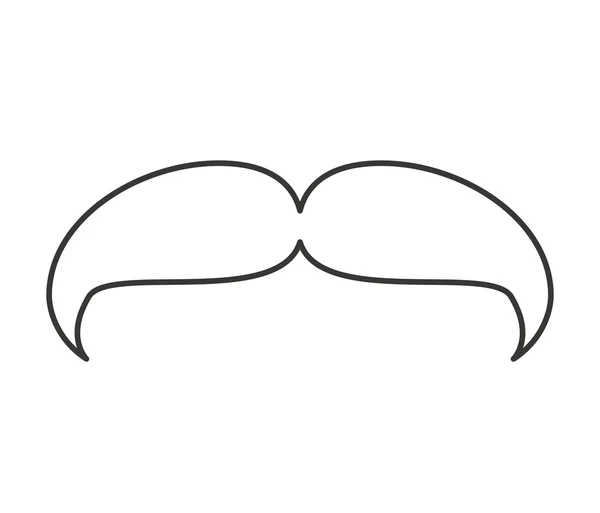 Moustache hipster style icône isolée — Image vectorielle