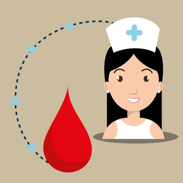 Женщина медицинский персонал кровь — стоковый вектор