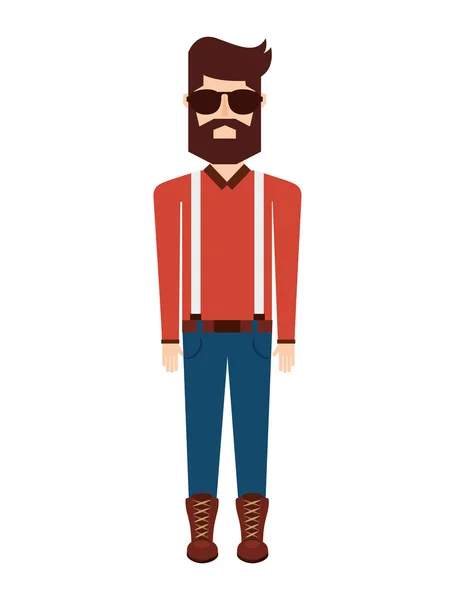 Homme personne hipster style isolé icône — Image vectorielle