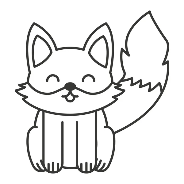 Roztomilý fox zvířat nabídka izolované ikona — Stockový vektor