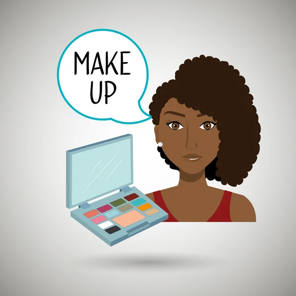 Mujer maquillaje cosmético — Vector de stock