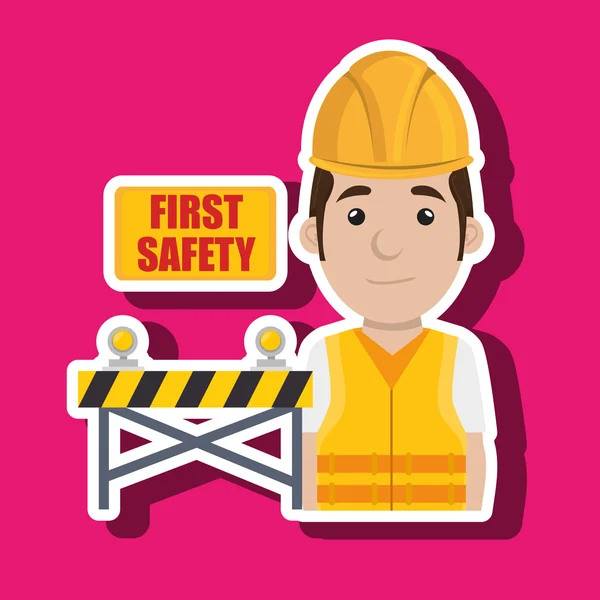 First safety worker icon — Stock Vector