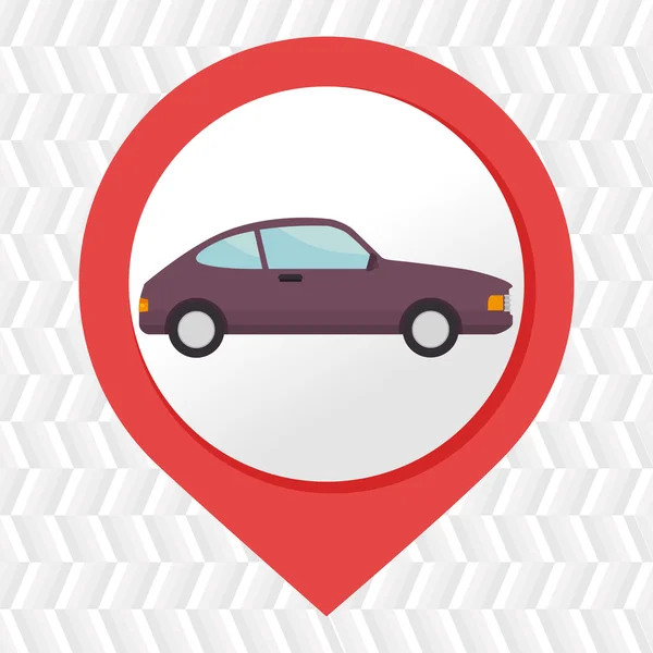 Car pin location icon — Stock Vector