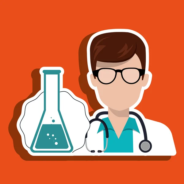 Laboratorio médico tubo química — Vector de stock