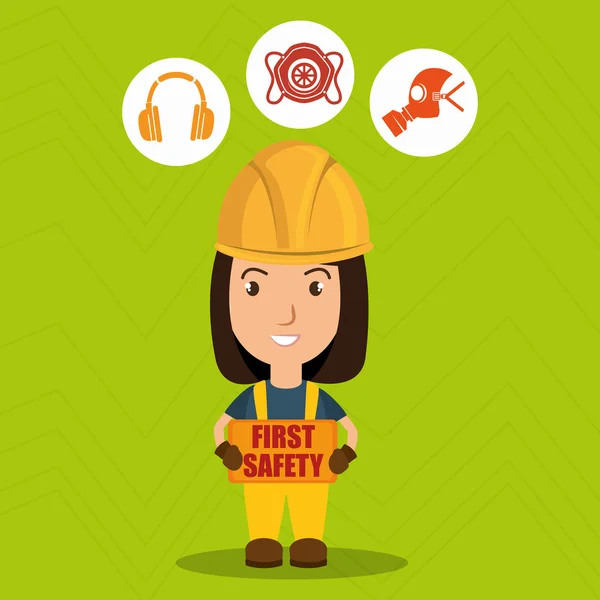 stock vector first safety worker icon
