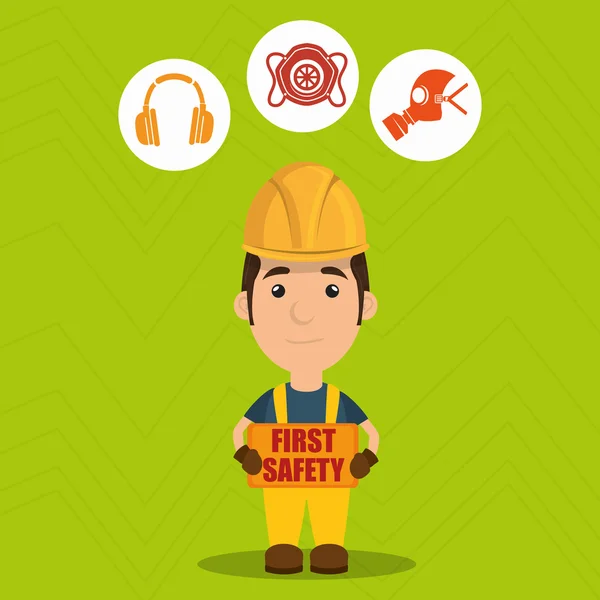 First safety worker icon — Stock Vector