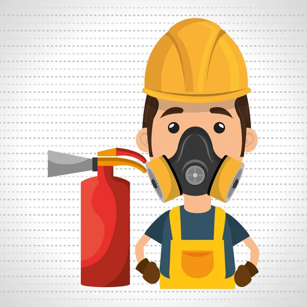 Man mask extinguisher icon — Stock Vector