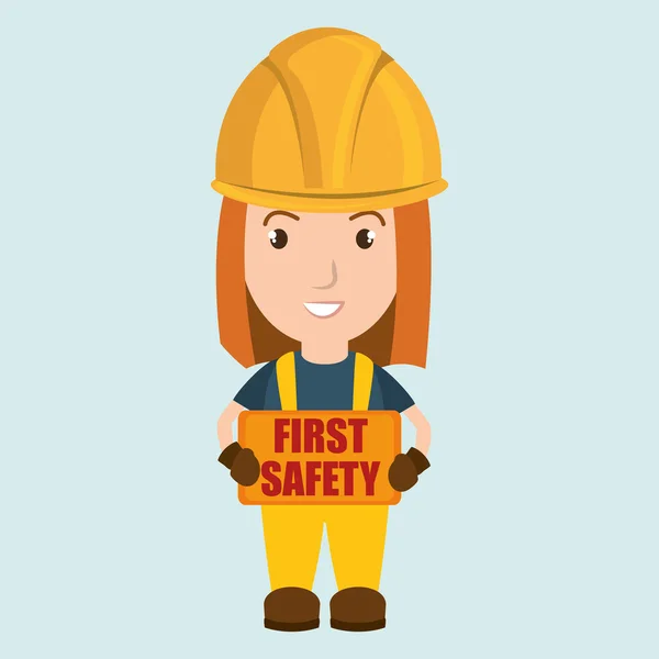 Primer icono de trabajador de seguridad — Vector de stock