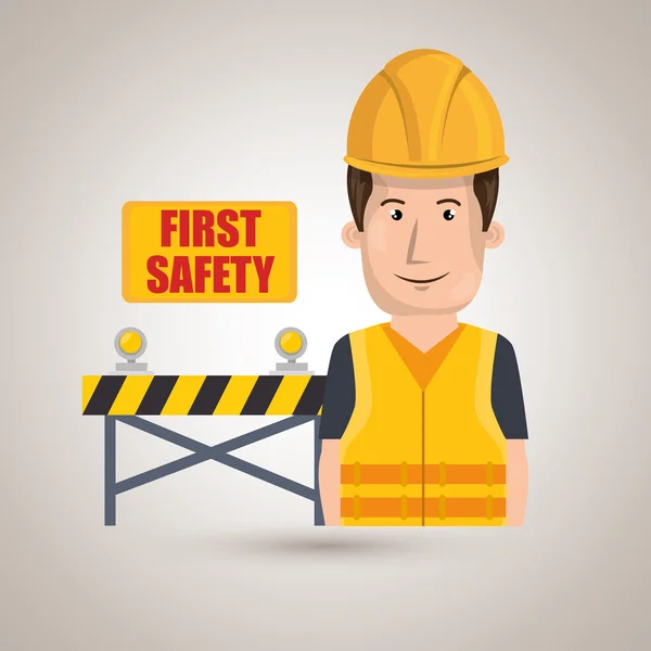 First safety worker icon — Stock Vector