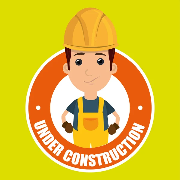Onder bouw werknemer website — Stockvector