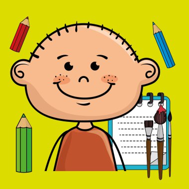 karakter karikatür çocuk defter