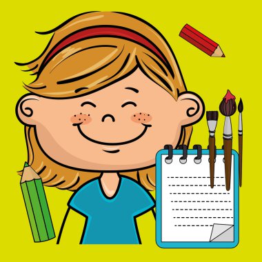 Kız çizgi film çocuk defter