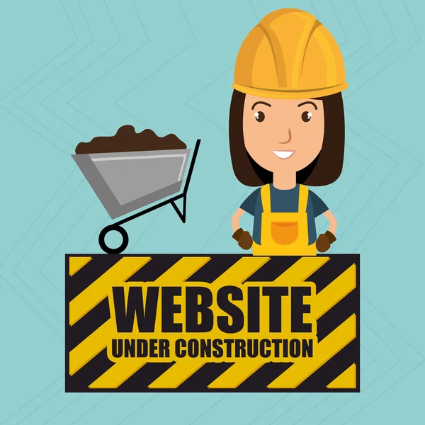 Mujer sitio web en construcción avatar — Archivo Imágenes Vectoriales