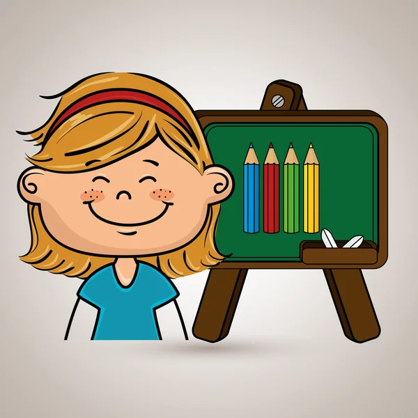 Student cartoon kleur — Stockvector