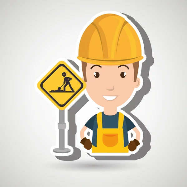 Hombre trabajador construcción — Vector de stock