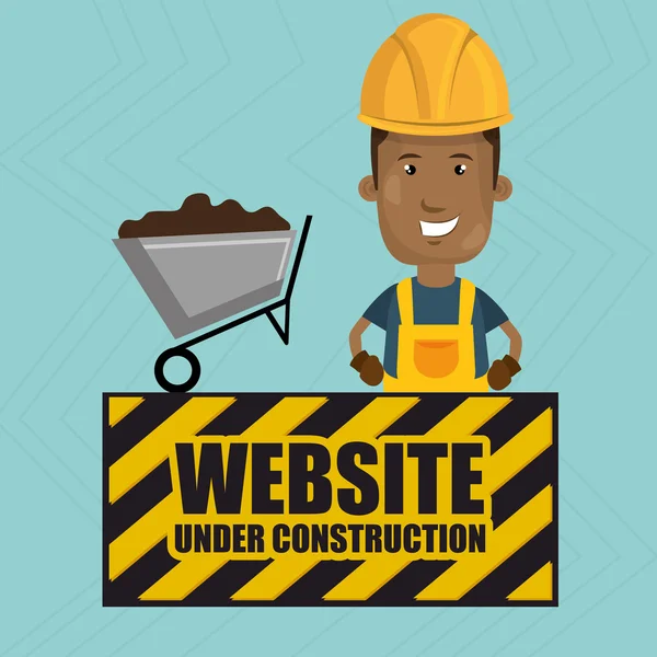 Man website under construction avatar — Stock Vector