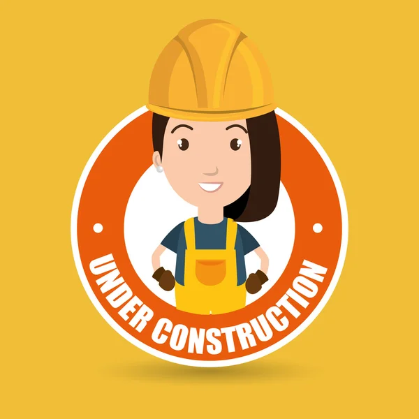 En el sitio web del trabajador de construcción — Archivo Imágenes Vectoriales