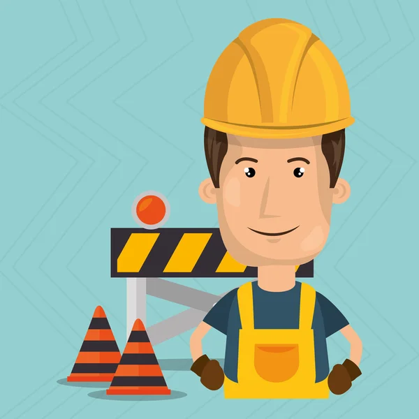 Under construction worker website — Stock Vector