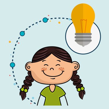 Kız çizgi film fikir simgesi