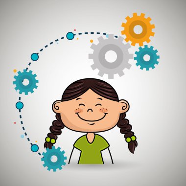 çizgi film kız vites simgesi