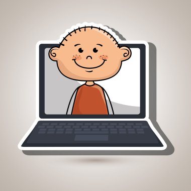 Çocuk dizüstü öğrenci cap