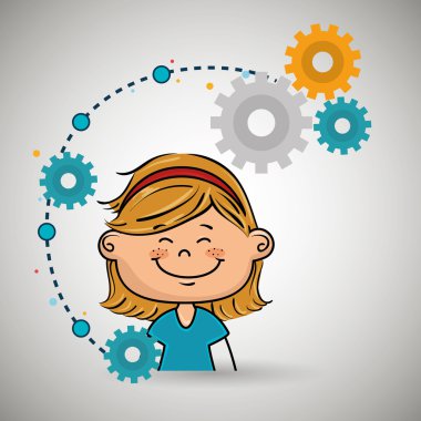 çizgi film kız vites simgesi