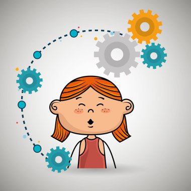 çizgi film kız vites simgesi