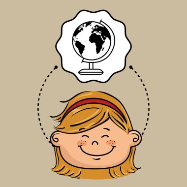 çizgi film kız okul simgesi