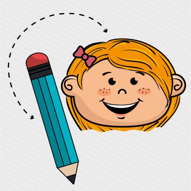 çocuk çizgi film kurşun kalem simgesini