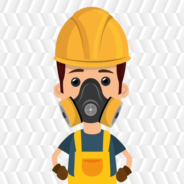 Man worker mask gas — Stock Vector