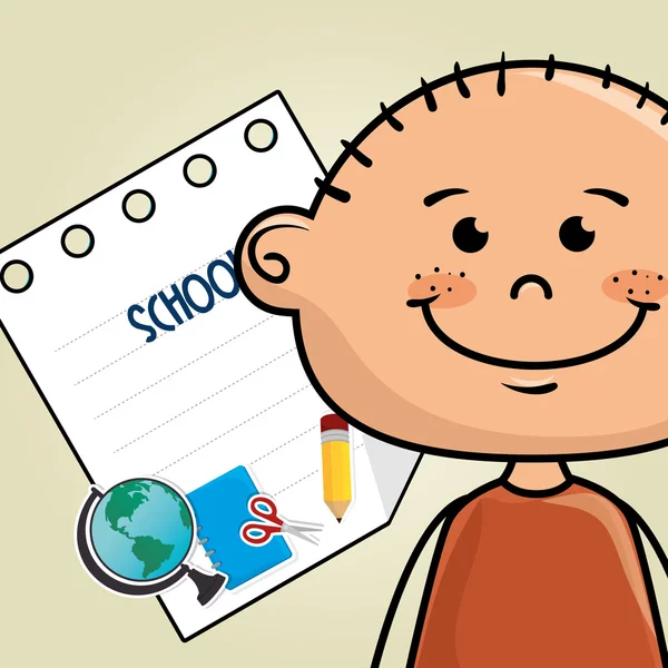 Boy kreslené školní studentské ikona — Stockový vektor