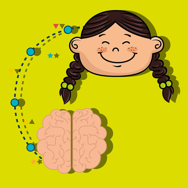 girl cartoon brain idea