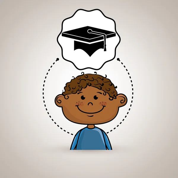 Estudiante chico estudio icono — Vector de stock