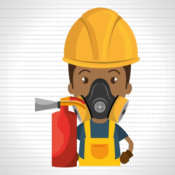 Man mask extinguisher icon — Stock Vector