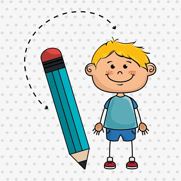 Kinder-Cartoon-Bleistift-Symbol — Stockvektor