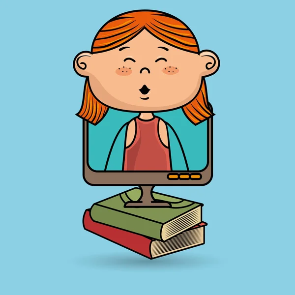 Çocuklar ekran kitap simgesi — Stok Vektör