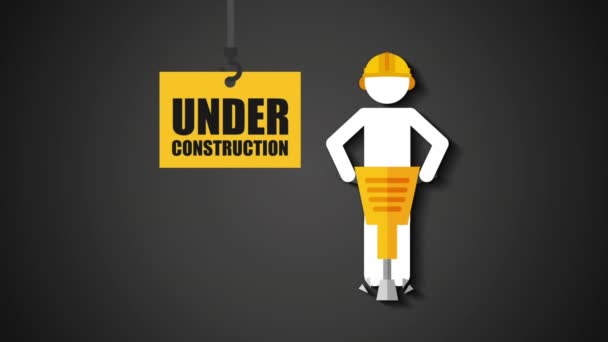 Sob ferramentas da indústria da construção — Vídeo de Stock