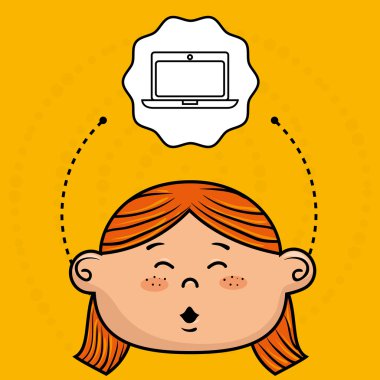 çizgi film kız okul simgesi