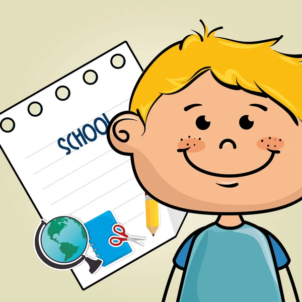 Boy kreslené školní studentské ikona — Stockový vektor