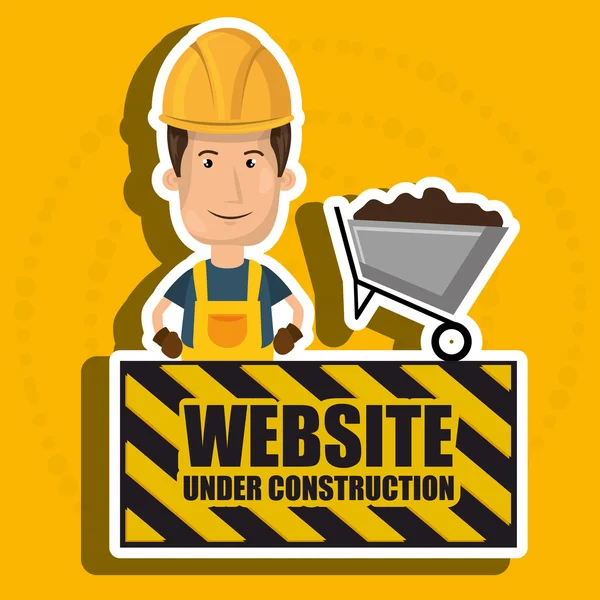 Man webbplats under konstruktion avatar — Stock vektor