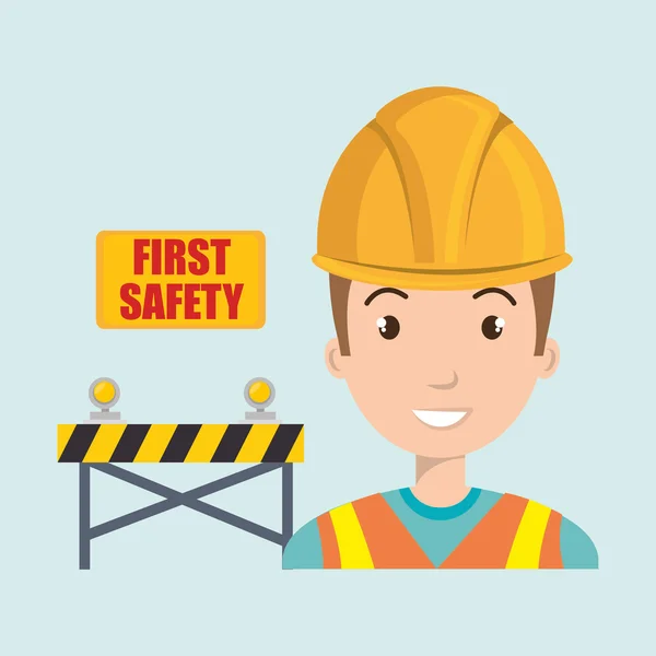 Première icône de travailleur de sécurité — Image vectorielle