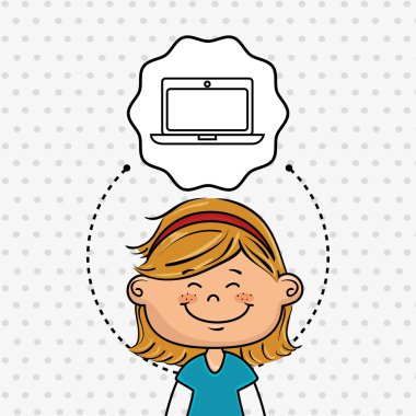 çizgi film kız okul simgesi