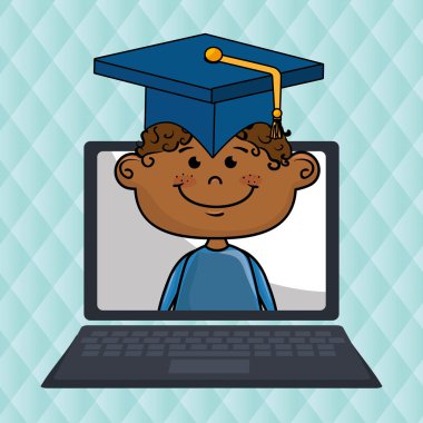 Çocuk dizüstü öğrenci cap