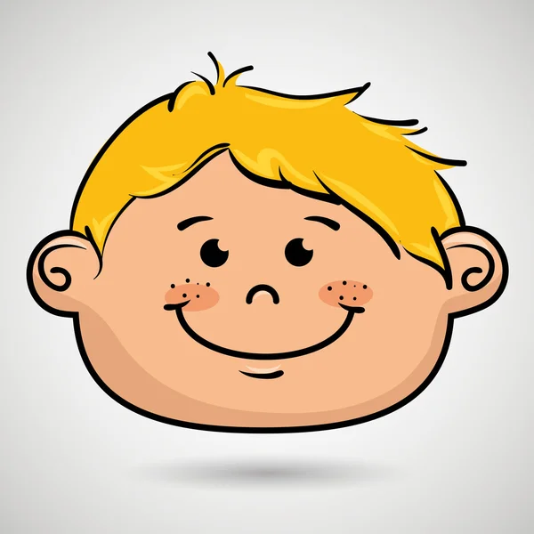 Icono de la cara de infancia de dibujos animados — Archivo Imágenes Vectoriales