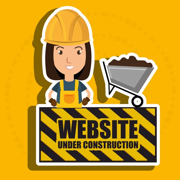 Donna sito web in costruzione avatar — Vettoriale Stock