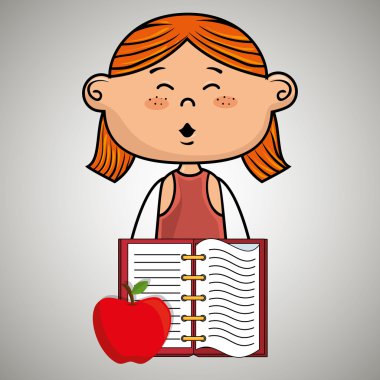 çizgi film kız not defteri simgesi