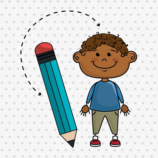 Ikona tužky dítě karikatura — Stockový vektor