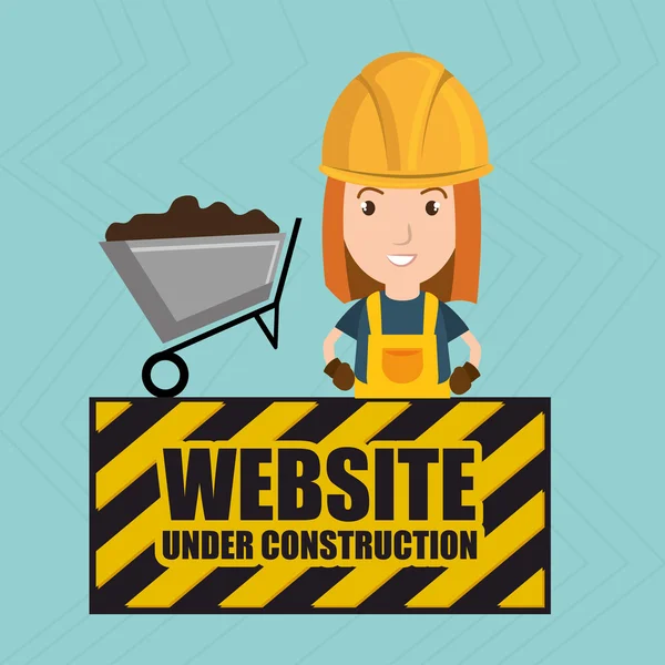 Woman website under construction avatar — Stock Vector