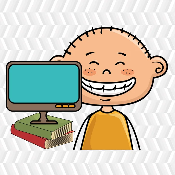 Niños pantalla libro icono — Vector de stock