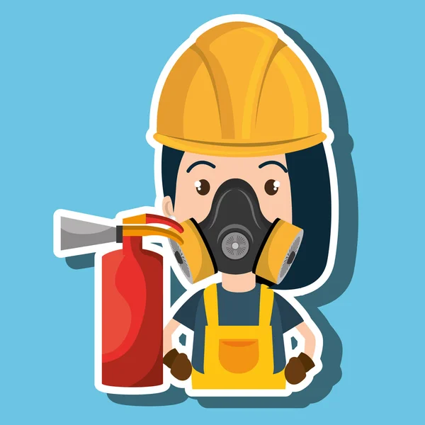 Woman mask extinguisher icon — Stock Vector